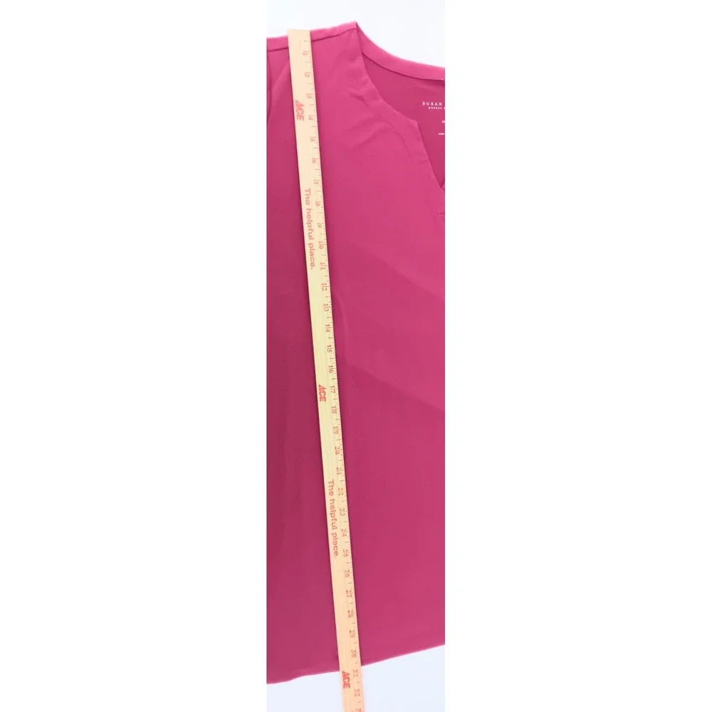 Susan Graver Tunic Top Women's Size 5XP Petite Modern Essentials Hot Pink